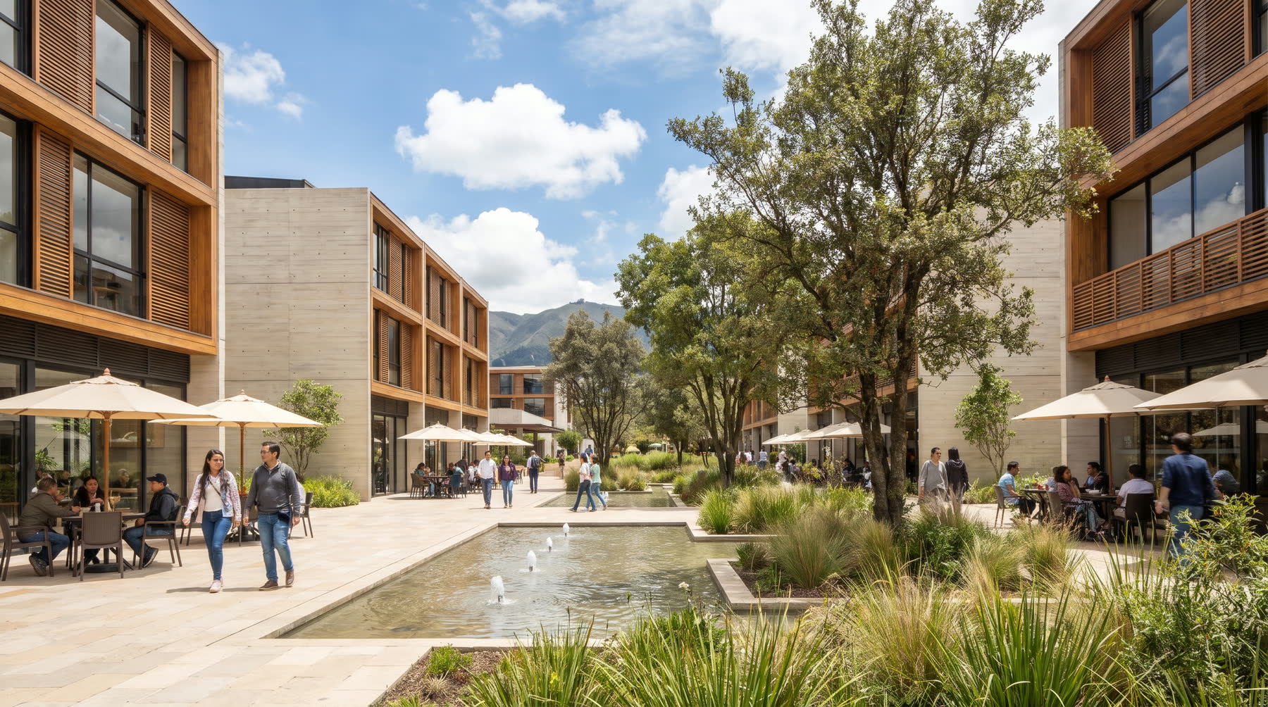 Plaza de barrio del escenario multifamiliar